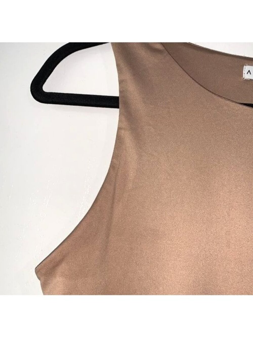 And Now This Womens Tan Sleeveless Bodysuit L Polyester/Spandex Blend Snap Closu - Picture 5 of 11